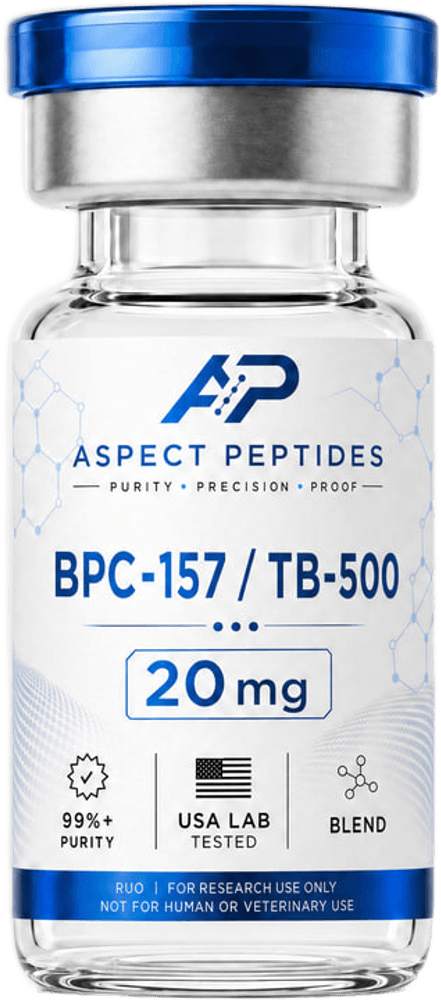 Aspect Peptides BPC-157 / TB-500 research vial — 99%+ purity, USA lab tested